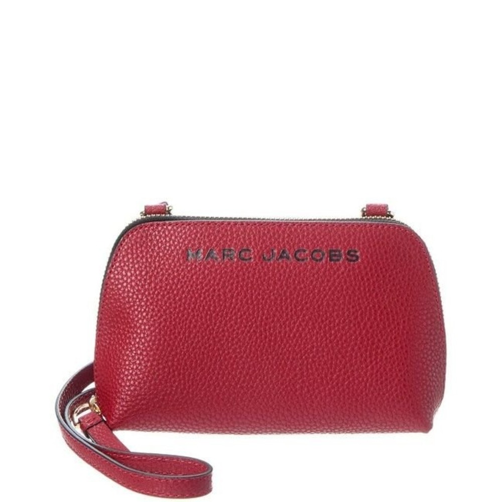 Marc Jacobs Crossbody Bag Women Small Red Pebbled Leather Camera Bag